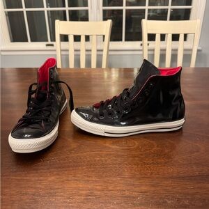 Men’s Patent Leather Converses Shoes - Chuck Taylors - Size 7.5